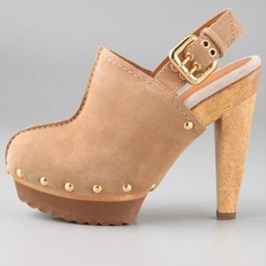 KORS Michael Kors Tan ‘Claudia’ Suede Mules